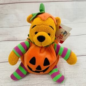 Disney Winnie The Pooh Halloween Pumpkin Plush Bear Doll Jack-O-Lantern Costume